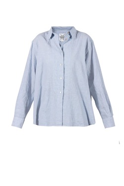 Blue Dagfrid Cotton/linen Shirt PALE BLUE - Blue Sportswear